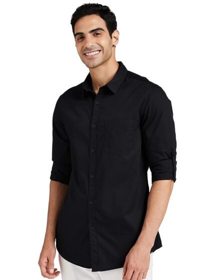 UATHAYAM White Beauty Cotton Full Sleeve Solid Trending White Formal Shirt for Men Pack of 1